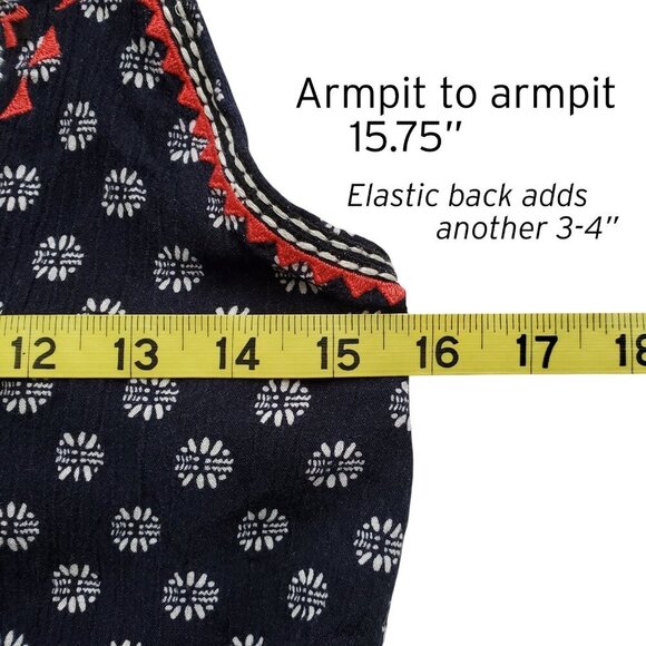 1. State Gypsy Night Embroidered Navy V-Neck High-Slit Wide-Leg Jumpsuit Size S - Picture 8 of 16